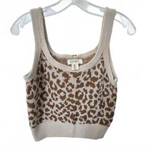 Jessica Simpson Leopard Print Cropped Tank Top XS
